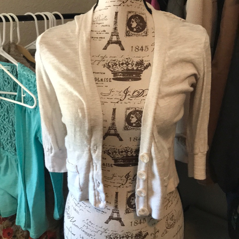 Cream colored 3/4 sweater